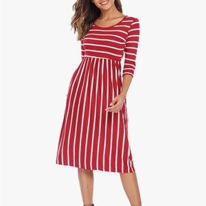 Amazon Striped Midi Dress